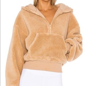 Alo Streetside Half Zip Faux Fur Hoodie NWOT